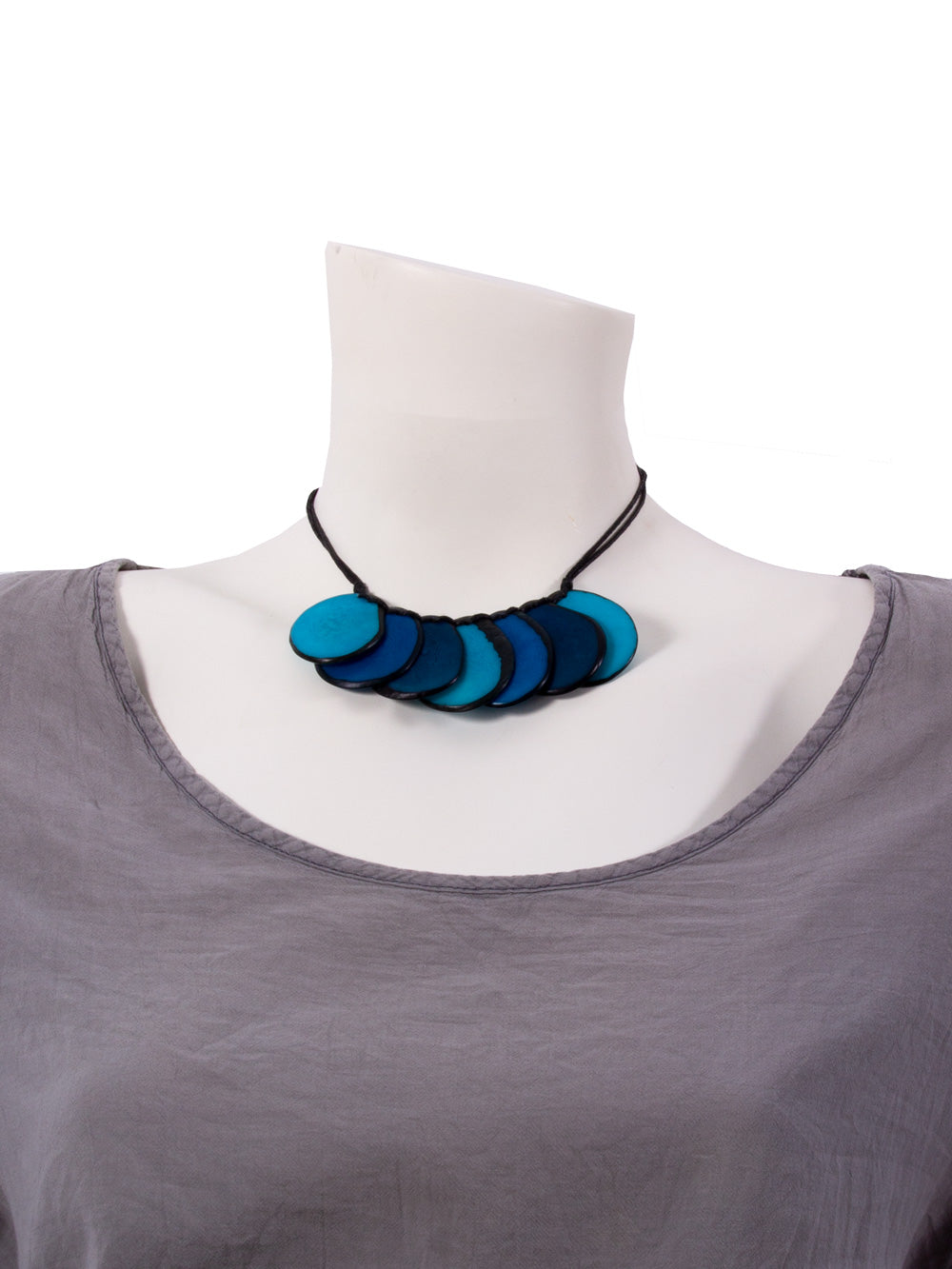 Halskette Celeste blau - La Tagua Nuss