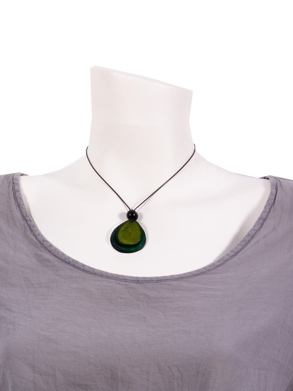Halskette Chiloete dunkelgrün - La Tagua Nuss