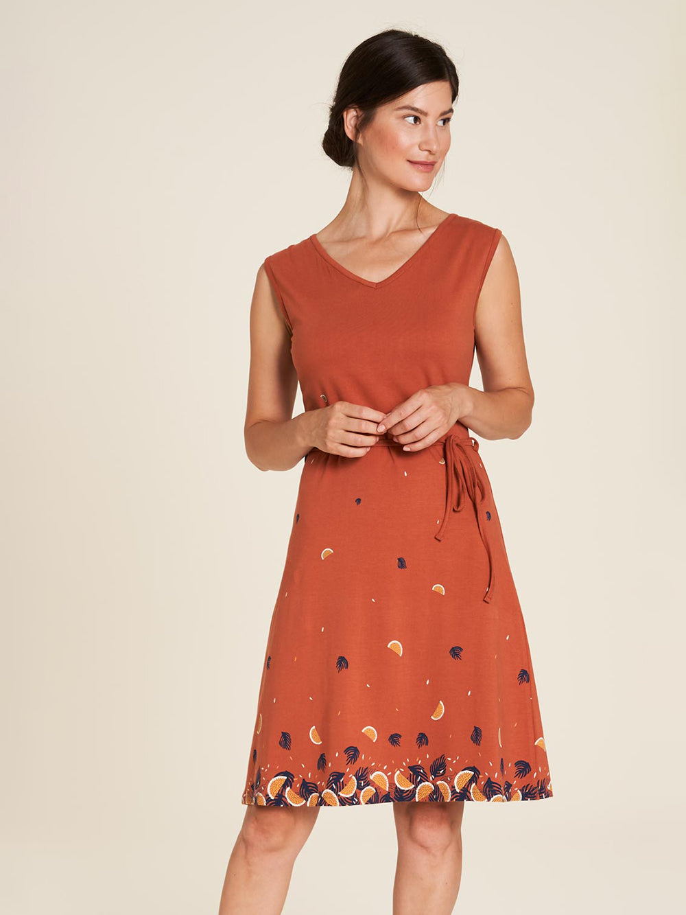 Jersey-Kleid terracotta