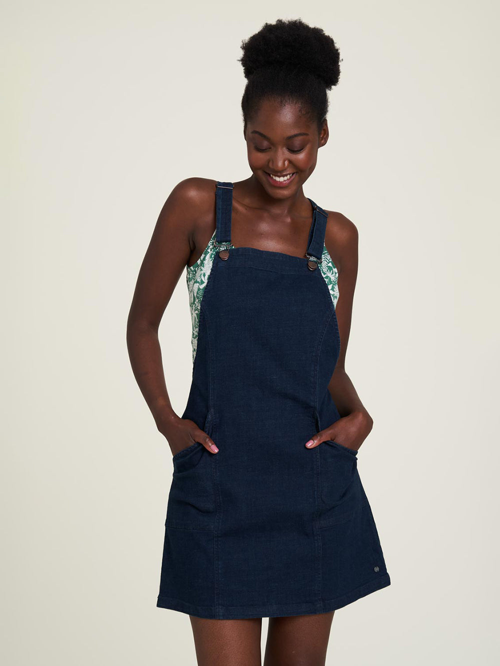 Dungaree dress made of organic denim dark indigo