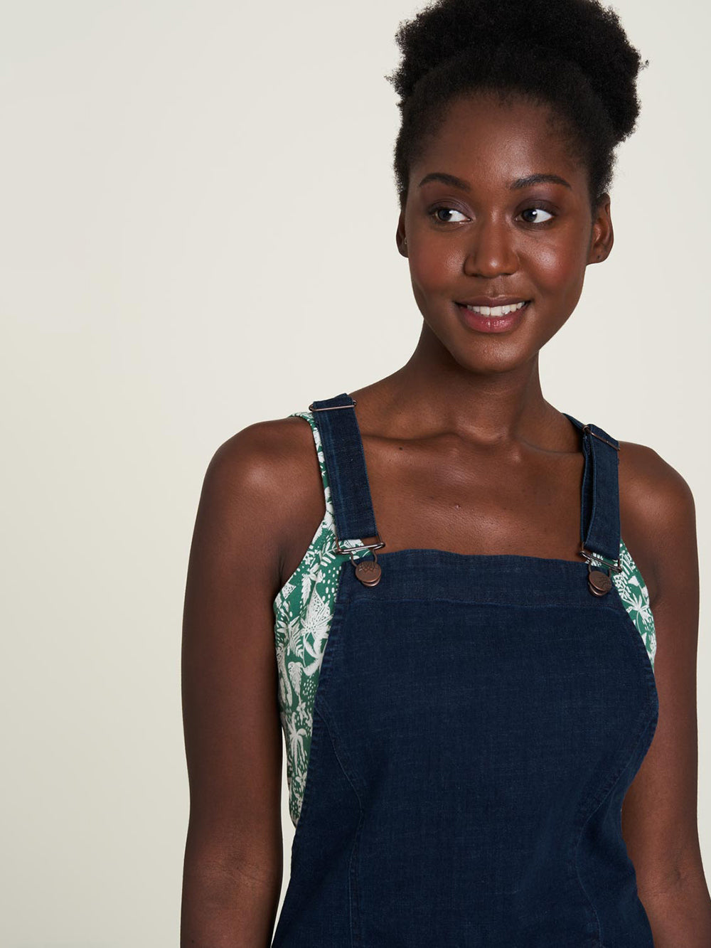 Dungaree dress made of organic denim dark indigo