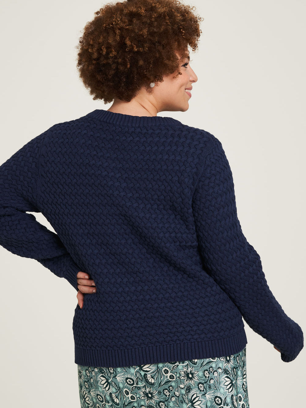 warm knitted sweater dark navy