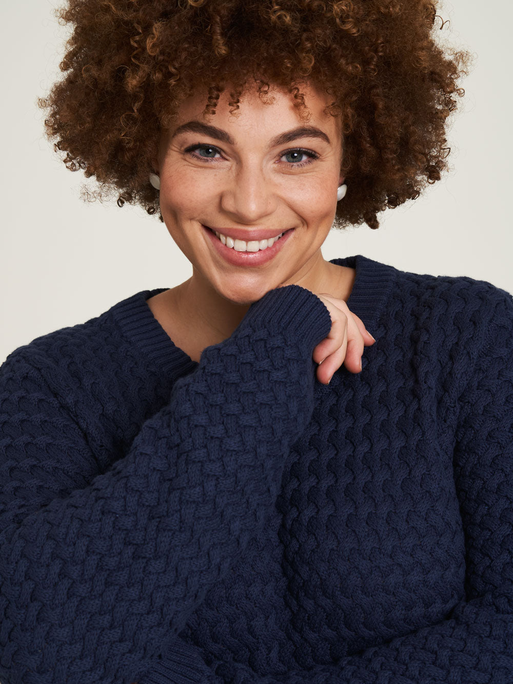 warm knitted sweater dark navy