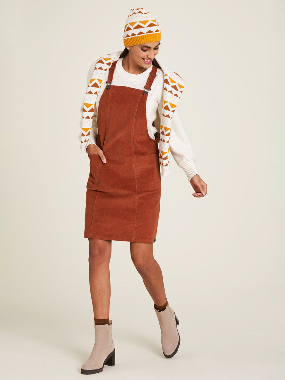 Robe velours côtelé gingembre