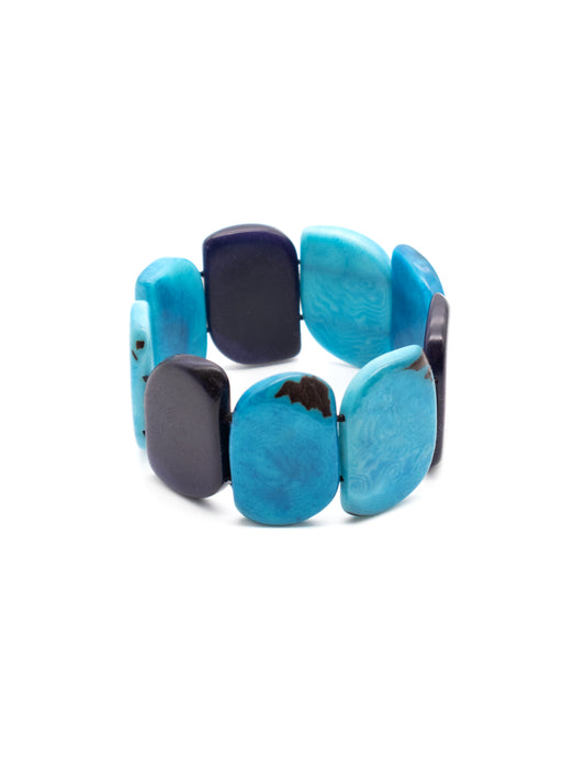 Armband Ecoapu blau - La Tagua Nuss