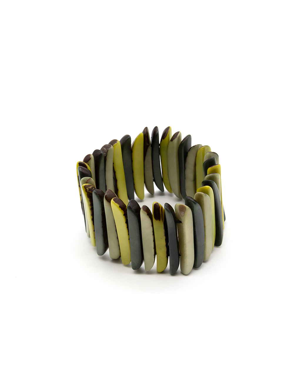 Armband Palitos Grün Mix - La Tagua Nuss