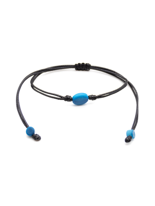 Armband Topu blau - La Tagua Nuss