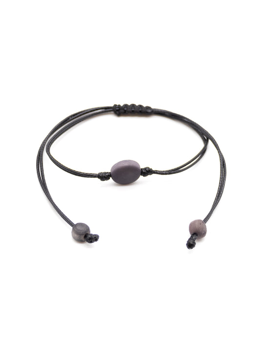 Armband Topu grau - La Tagua Nuss