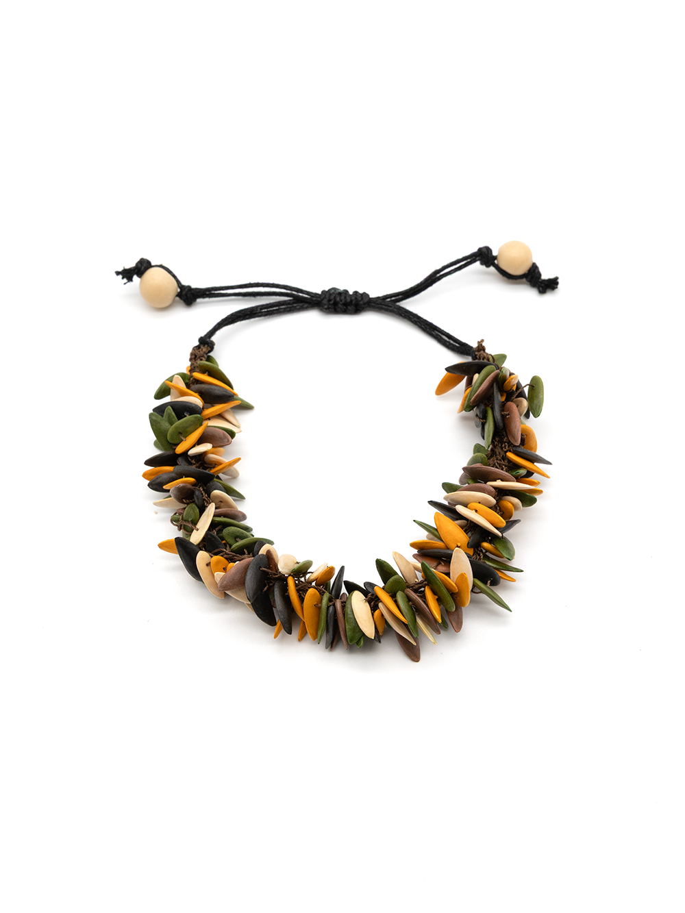 Armband Trenzapu Dunkelgrün/Orange/Weiss - Melonenkerne - La Tagua