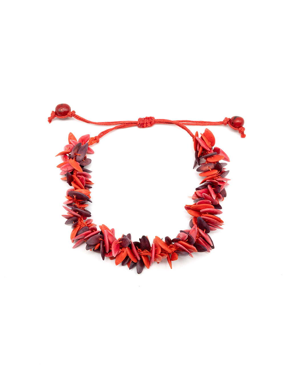 Armband Trenzapu rot - Melonenkerne - La Tagua