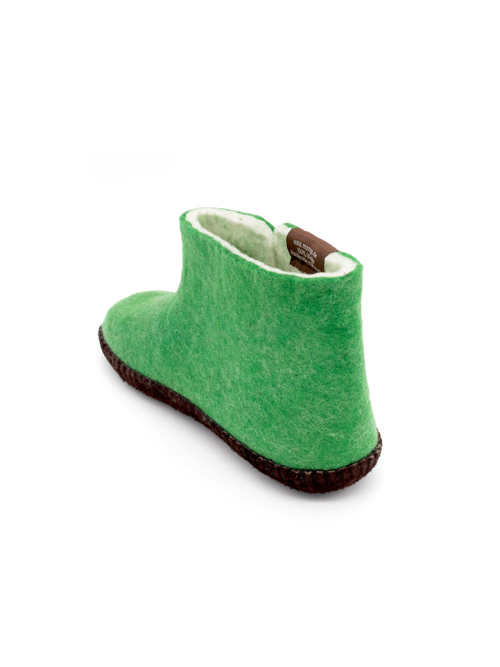 Mini mongs Uni grün mit Blatt - Kinderhausschuhe/Kinderpantoffeln