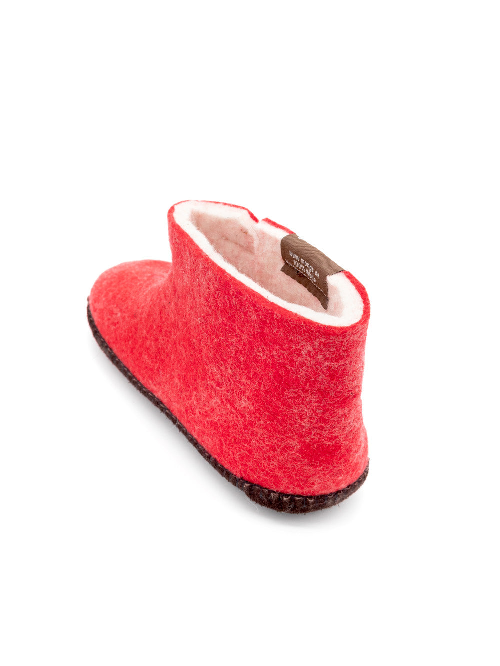 Mini mongs Uni rot mit Blatt - Kinderhausschuhe/Kinderpantoffeln