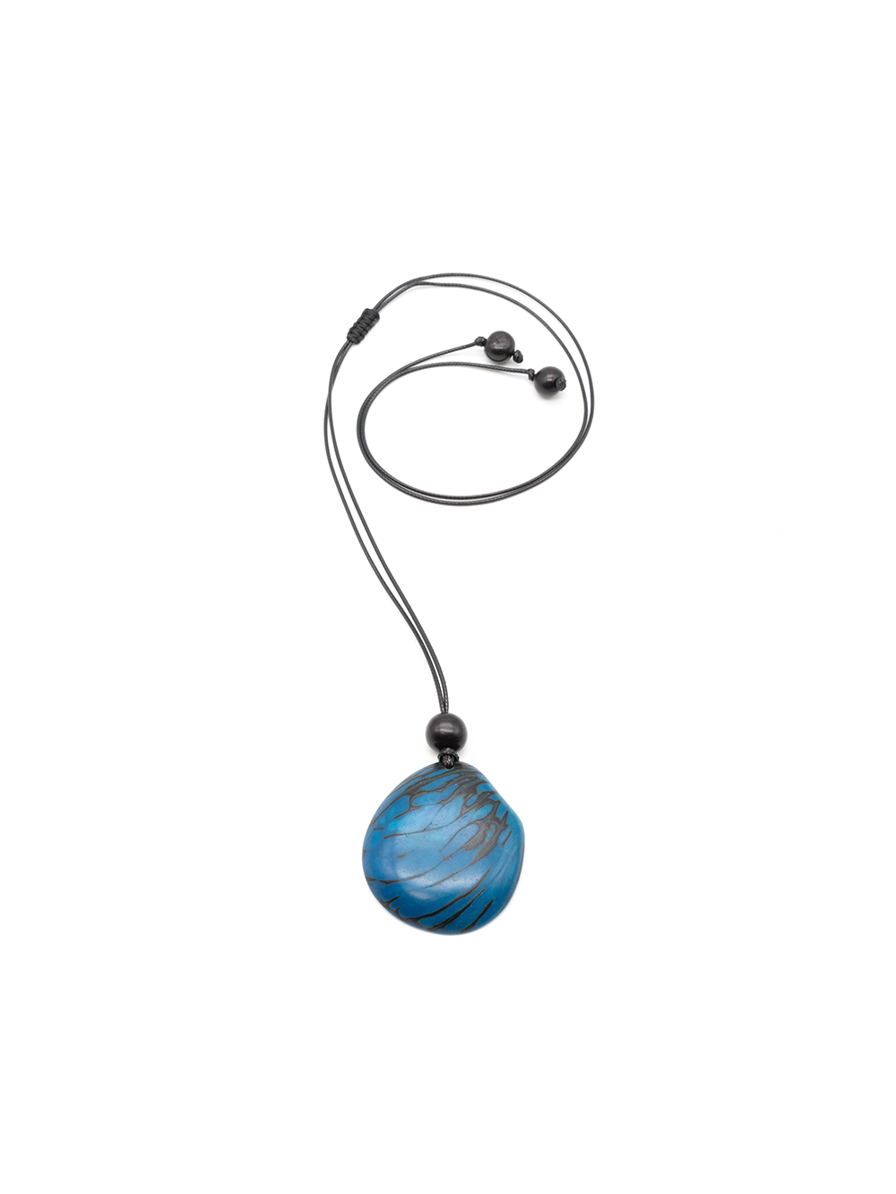Collar Cebra azul - Nuez de Tagua