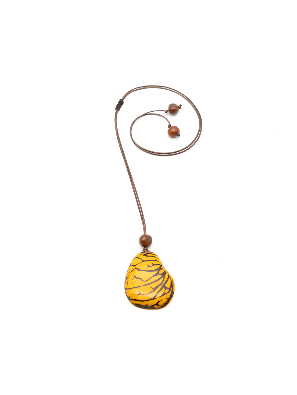 Halskette Zebra Gelb - La Tagua Nuss