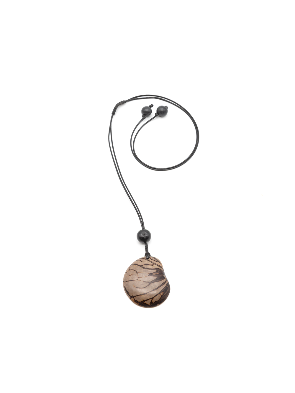 Halskette Zebra Grau - La Tagua Nuss