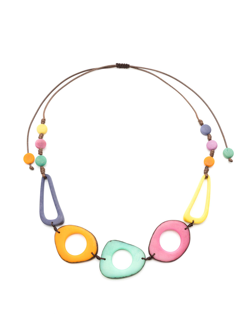 Halskette Agustina bunt pastel - La Tagua Nuss