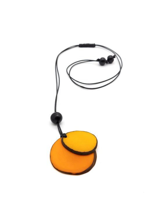 Halskette Chiloete orange/gelb - La Tagua Nuss