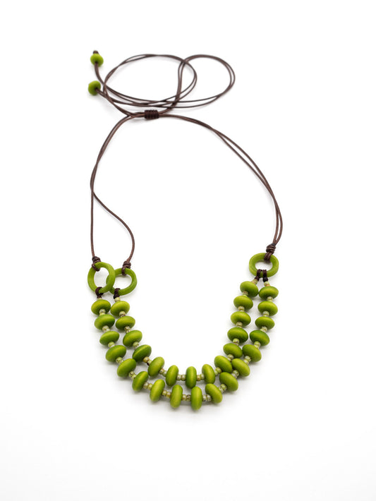 Halskette Kathy grün - La Tagua Nuss