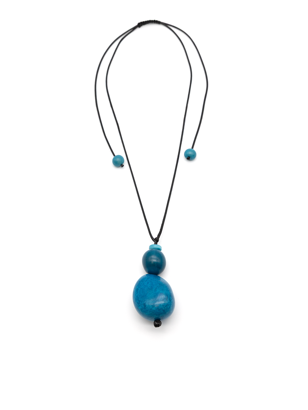 Halskette Pepa Blau - La Tagua Nuss & Bombona Kugel