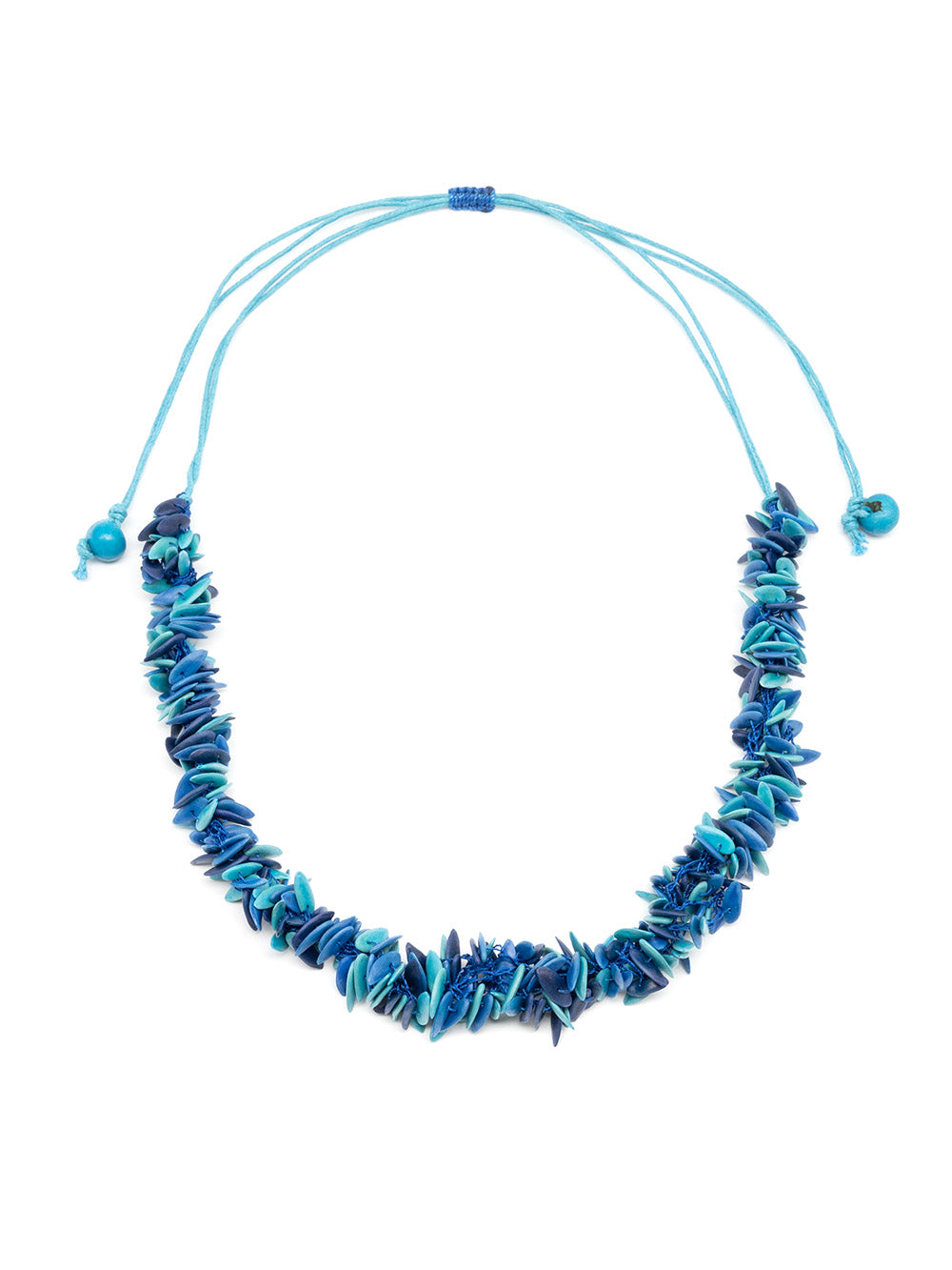 Halskette Trenza blau - Melonenkerne - La Tagua