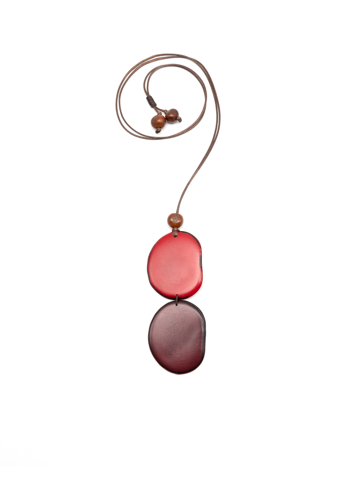 Halskette Kira Rot/Bordeaux - La Tagua Nuss