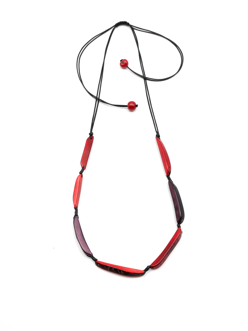 Halskette Astrid Short Rot - La Tagua Nuss