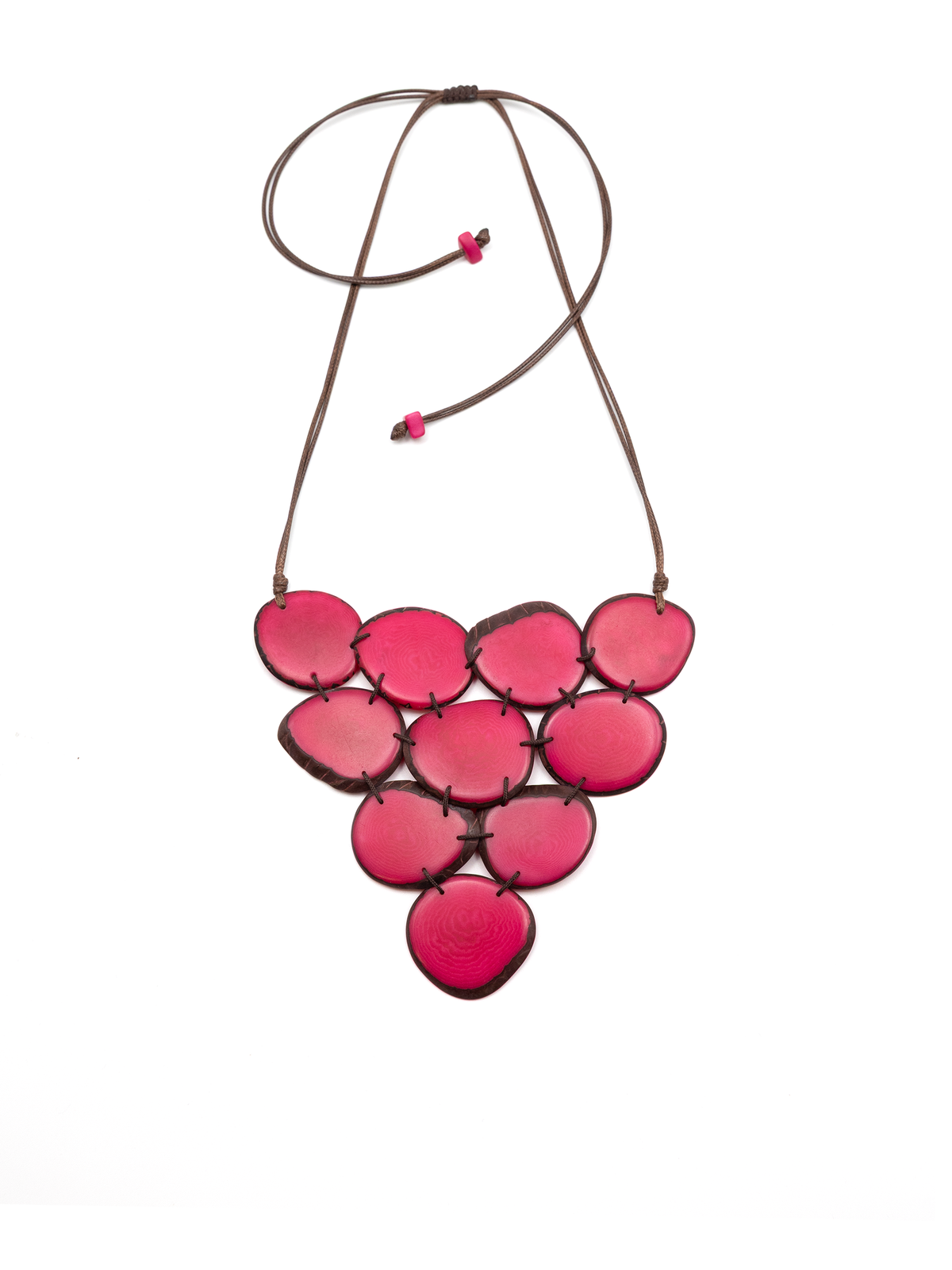 Halskette Claudia Fuchsiarot - La Tagua Nuss