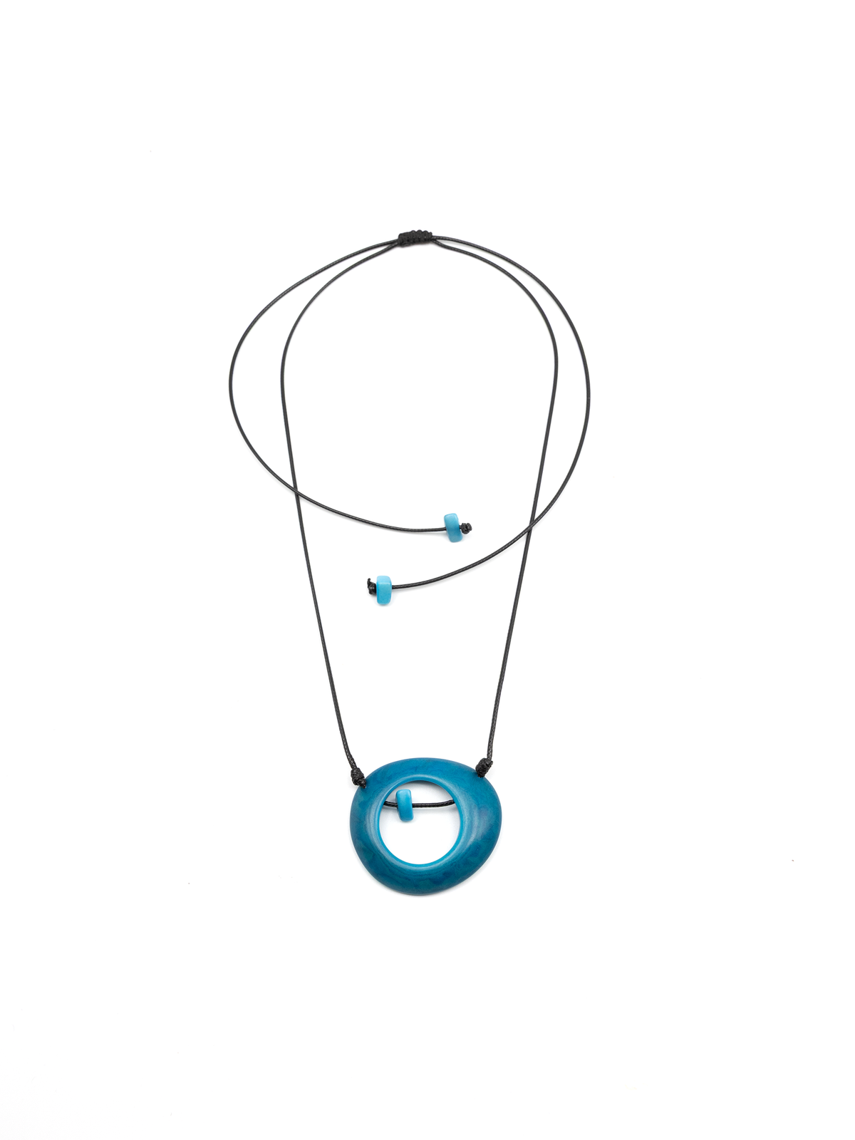 Halskette Ela Blau - La Tagua Nuss