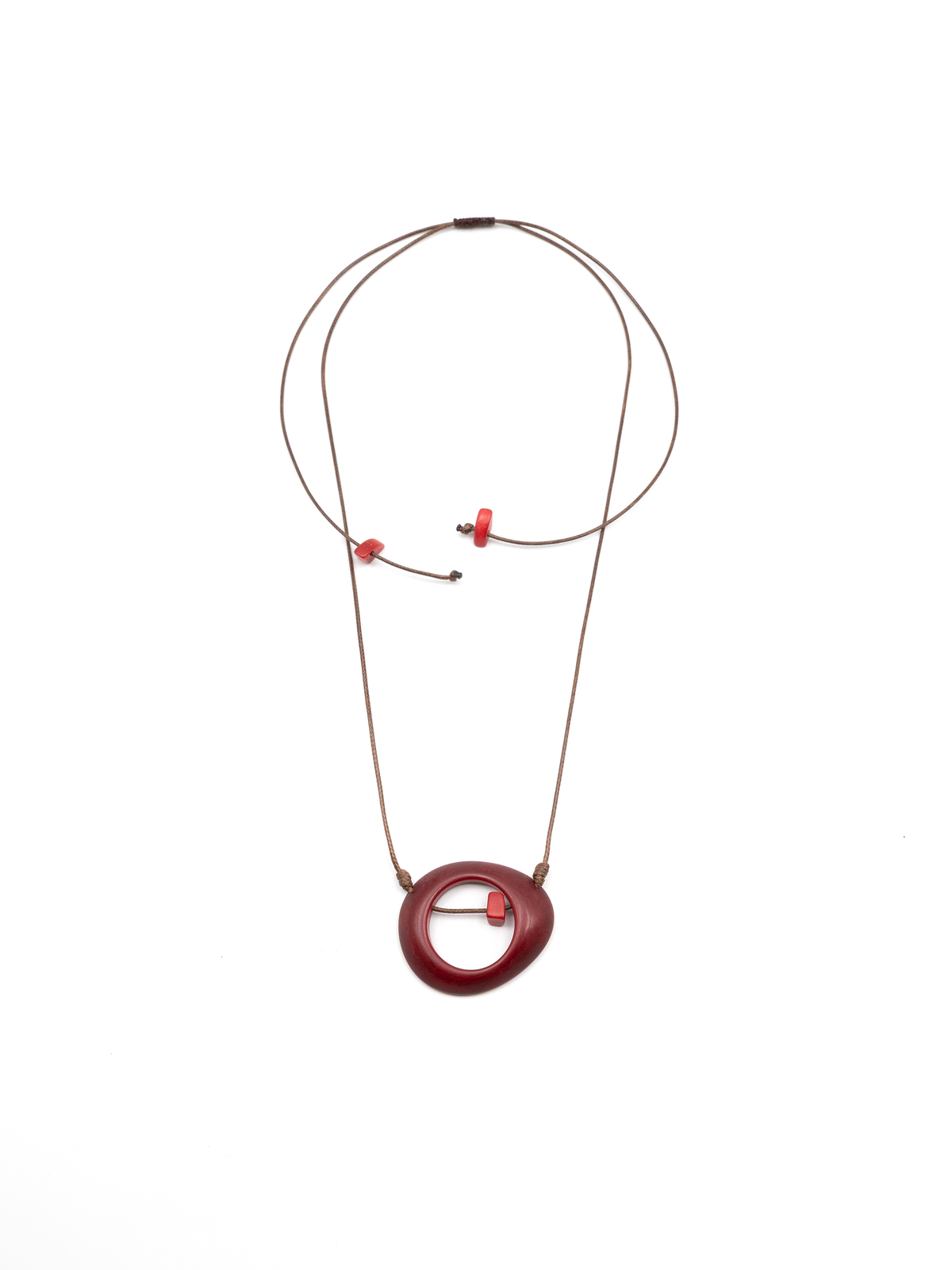 Halskette Ela Bordeaux - La Tagua Nuss