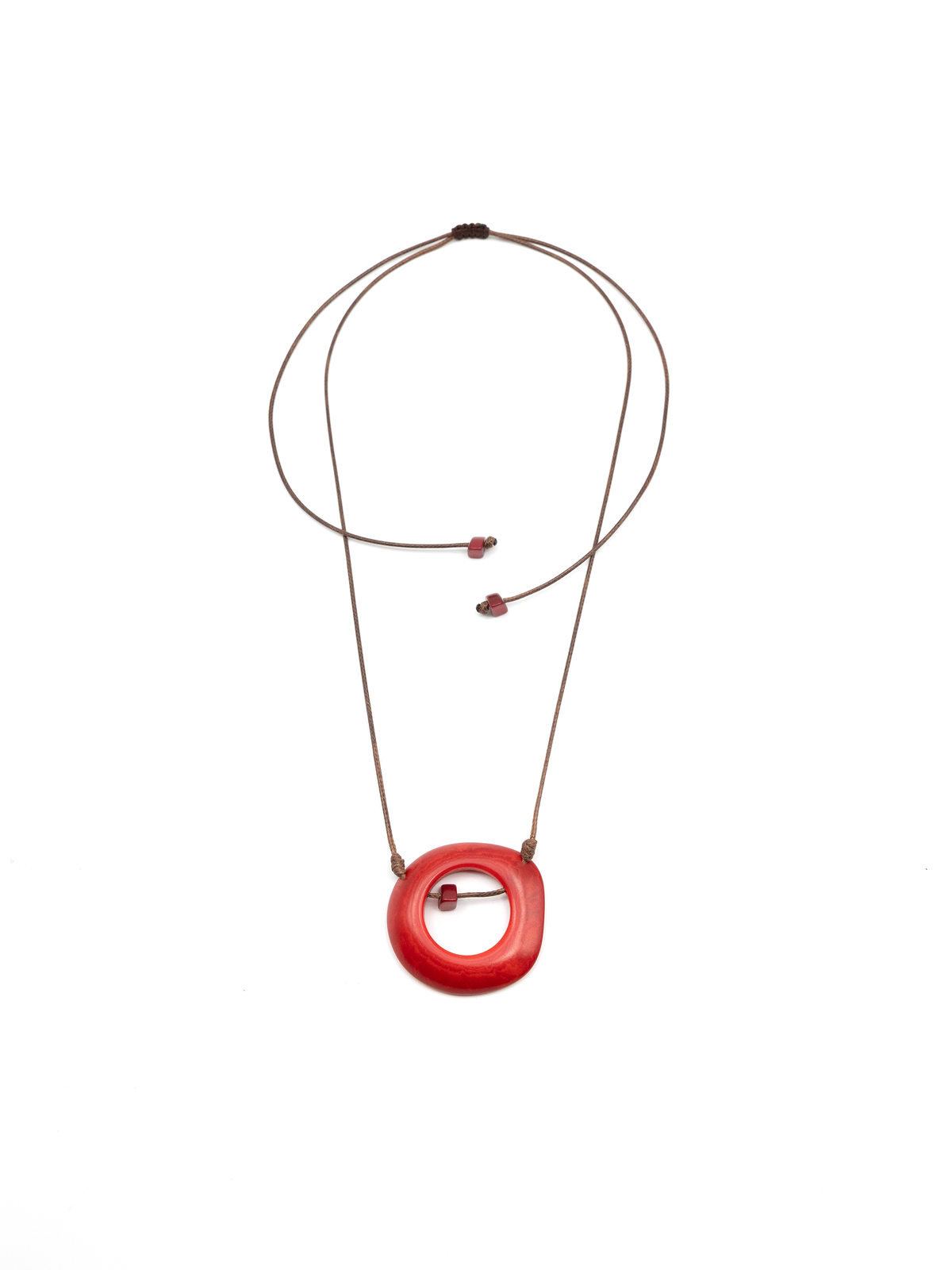 Halskette Ela Rot - La Tagua Nuss