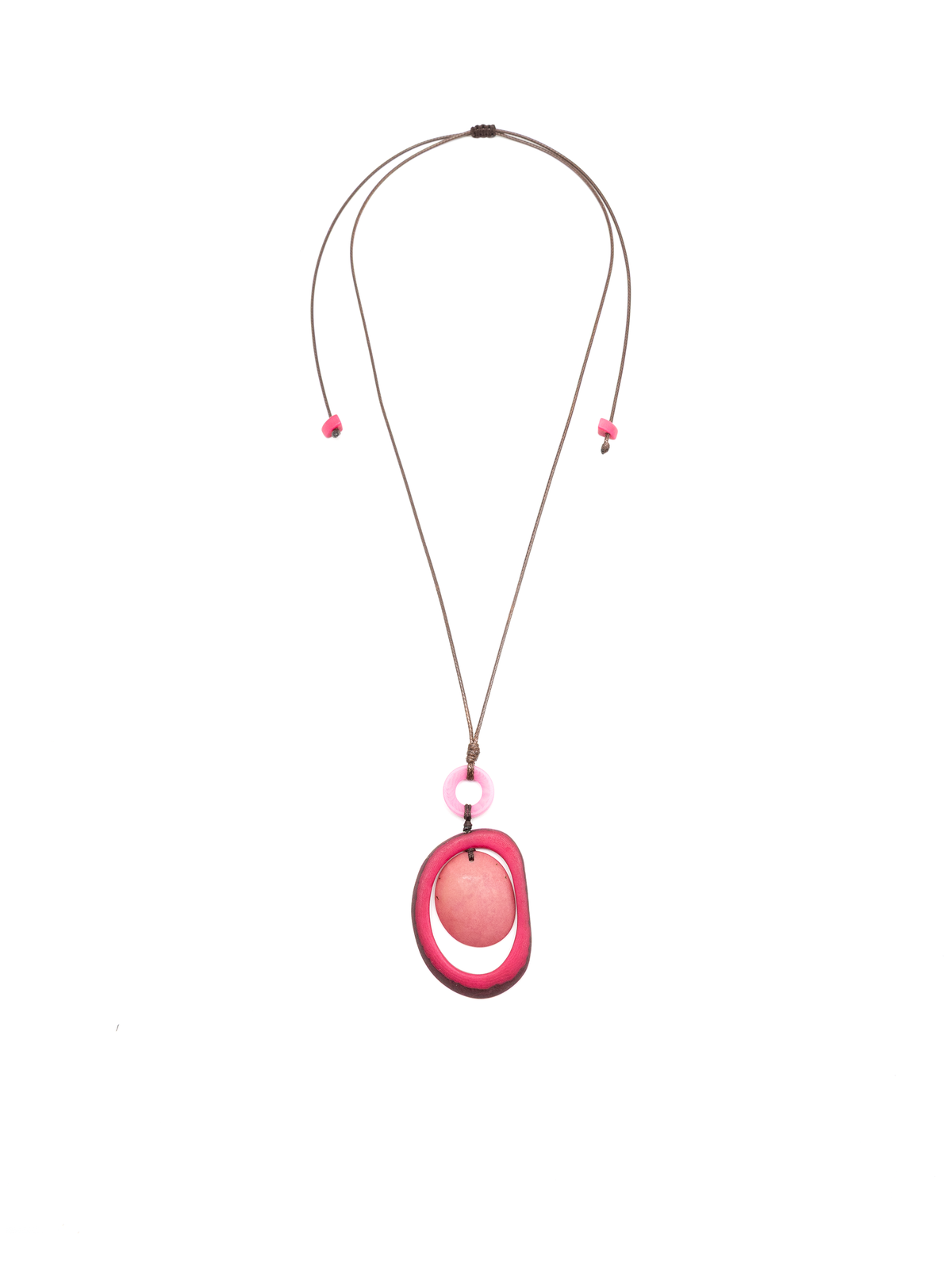 Halskette Saya Fuchsiarot - La Tagua Nuss