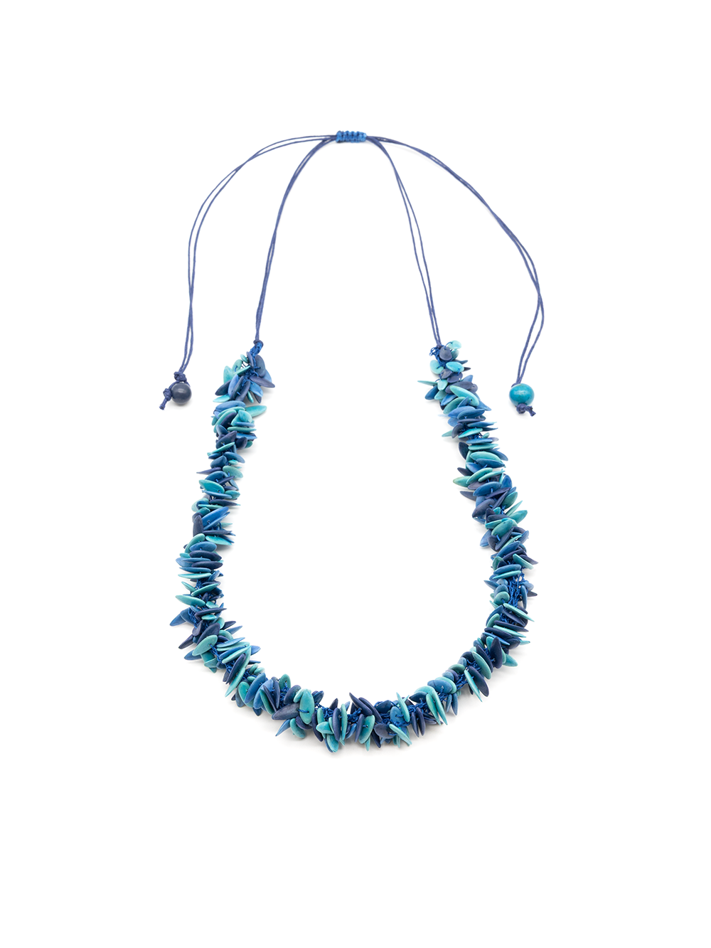 Collar Trenza azul - Semillas de melón - La Tagua