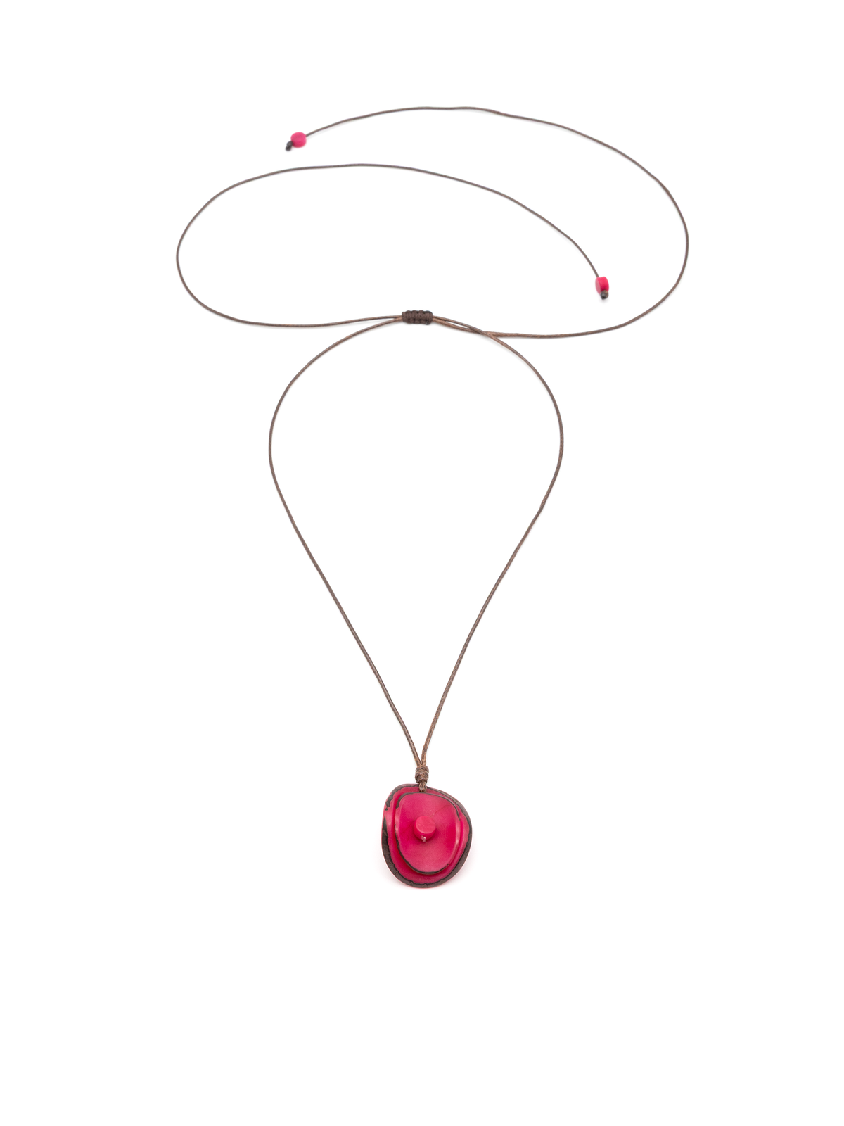 Halskette Zaina Fuchsiarot - La Tagua Nuss