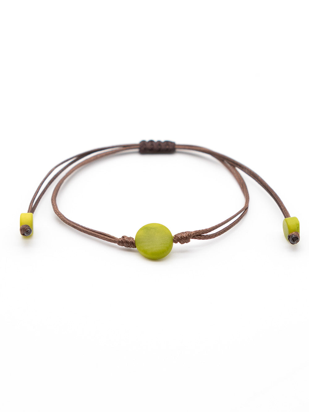 Armband Topu apfelgrün - La Tagua Nuss