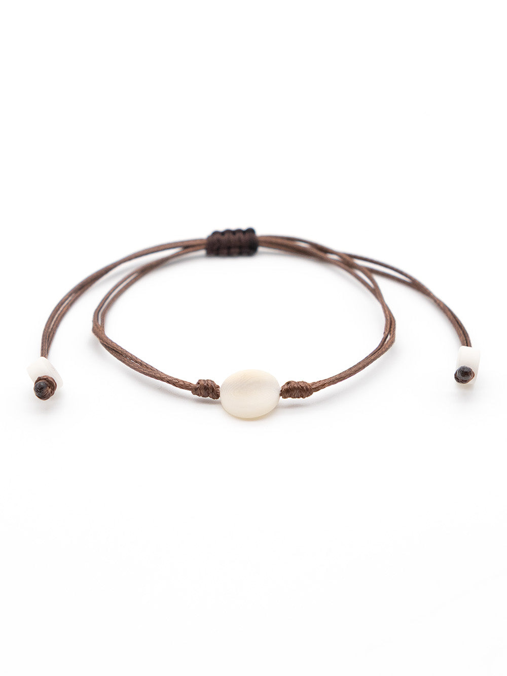 Armband Topu weiss - La Tagua Nuss