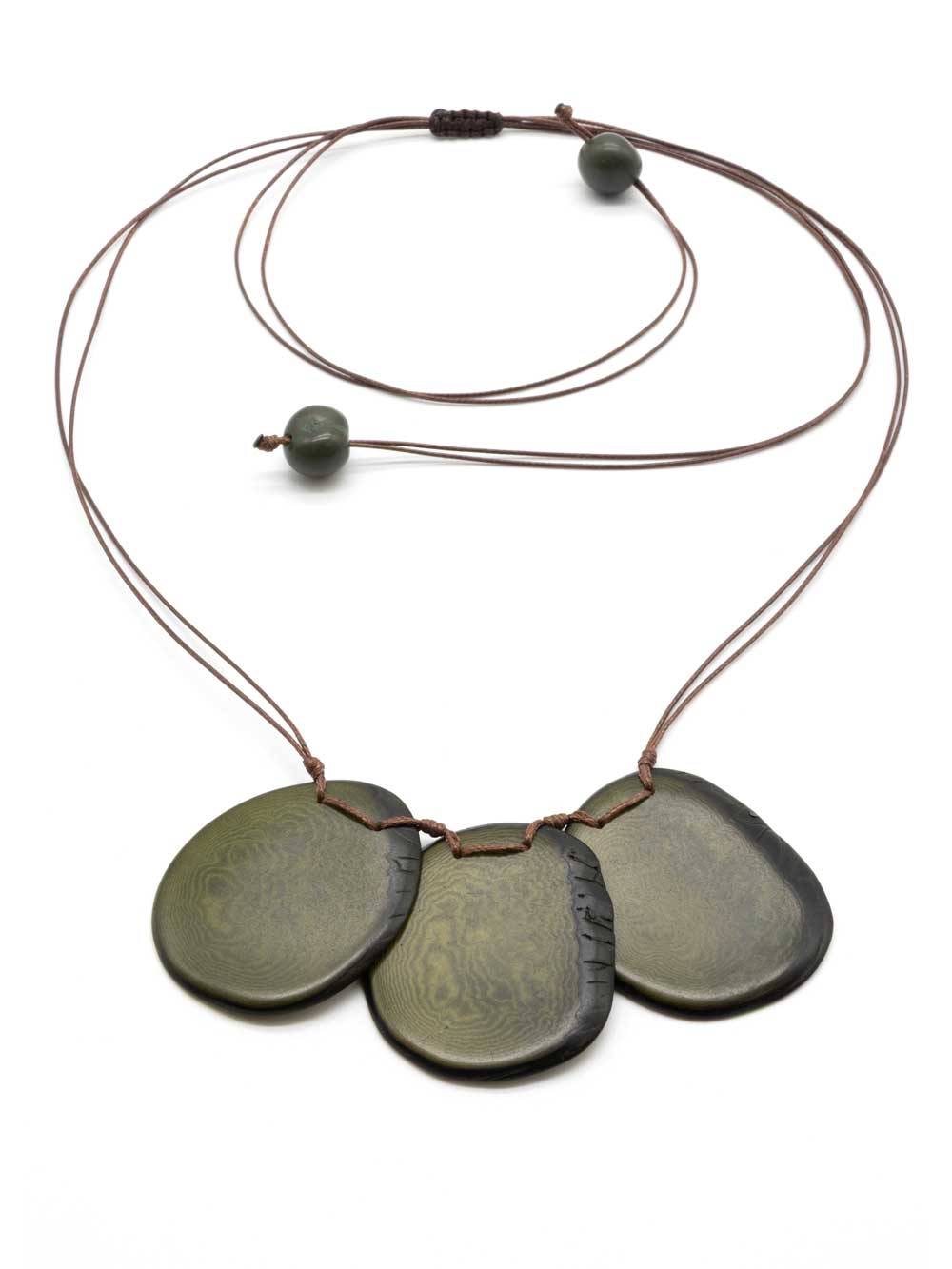 Halskette Celi olive - La Tagua Nuss