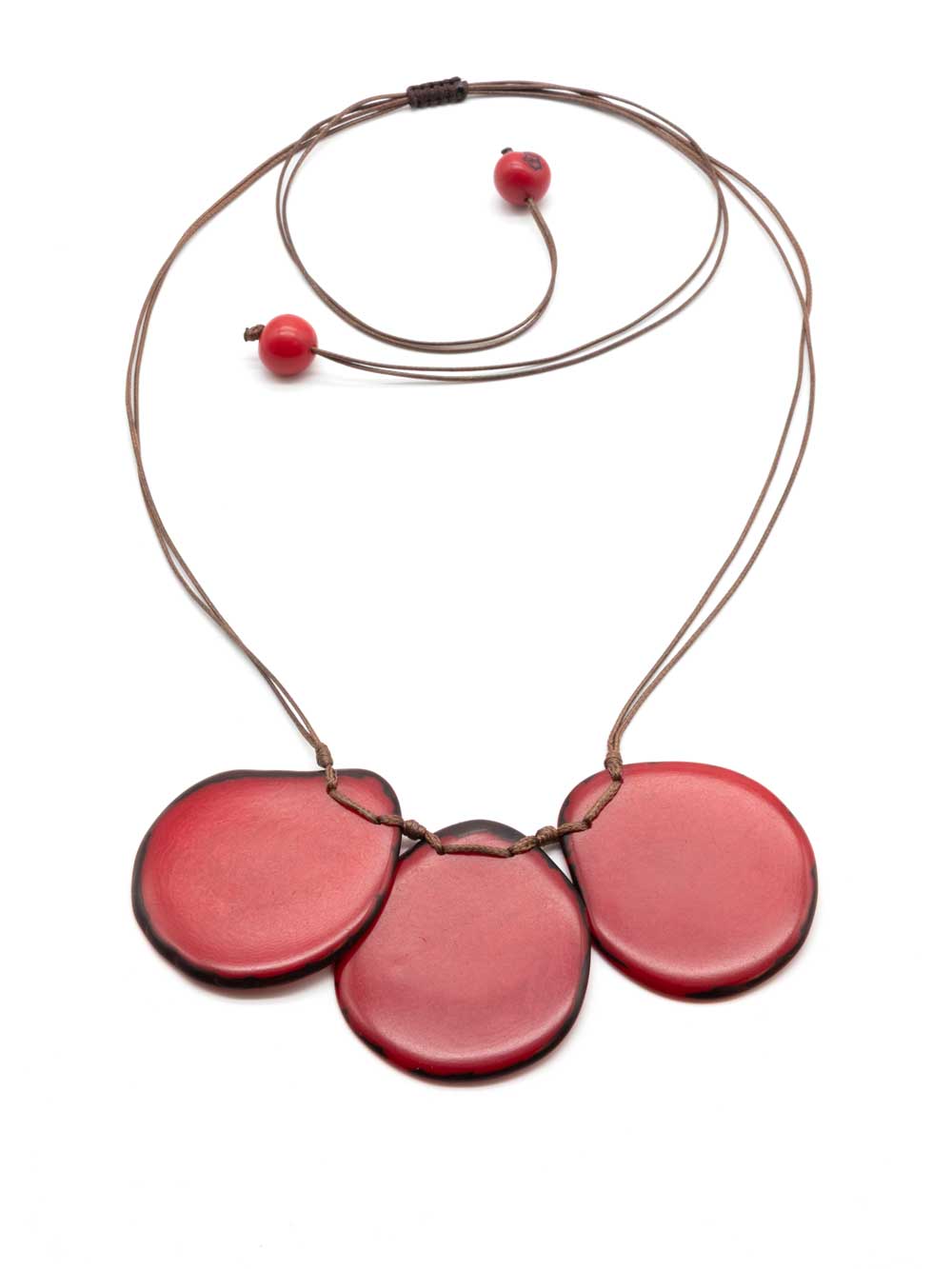 Halskette Celi rot - La Tagua Nuss