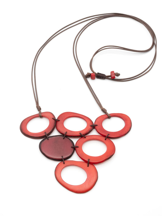 Halskette Claude Rot - La Tagua Nuss