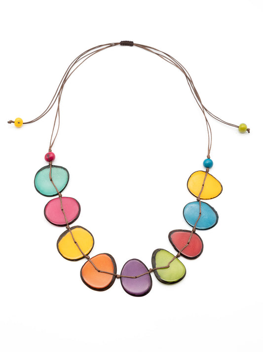 Necklace Mirna Short Colorful - La Tagua Nut