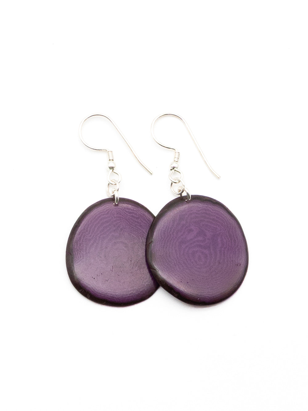 Ohrringe Carlaret lila - La Tagua Nuss silber