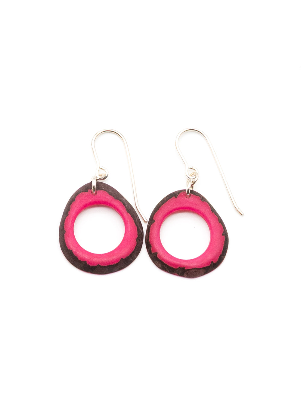 Ohrringe Doniret pink - La Tagua Nuss Ohrringe silber