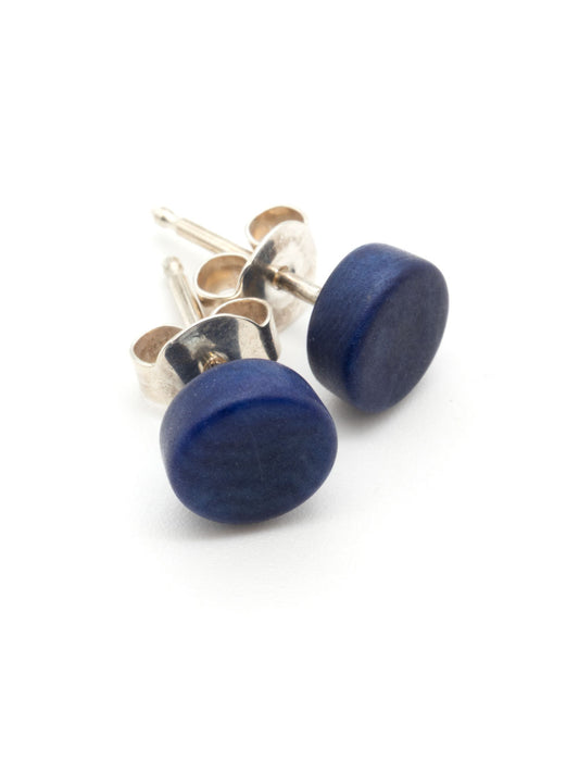 Ohrstecker Topiti tiefblau - La Tagua Nuss Ohrringe silber