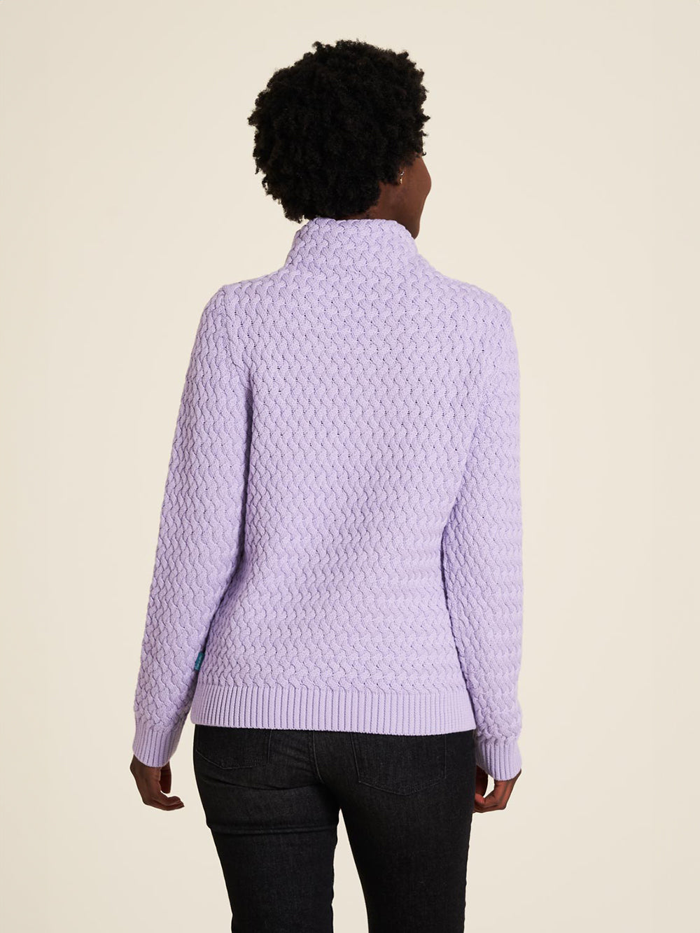 Pull chaud à col roulé lilas