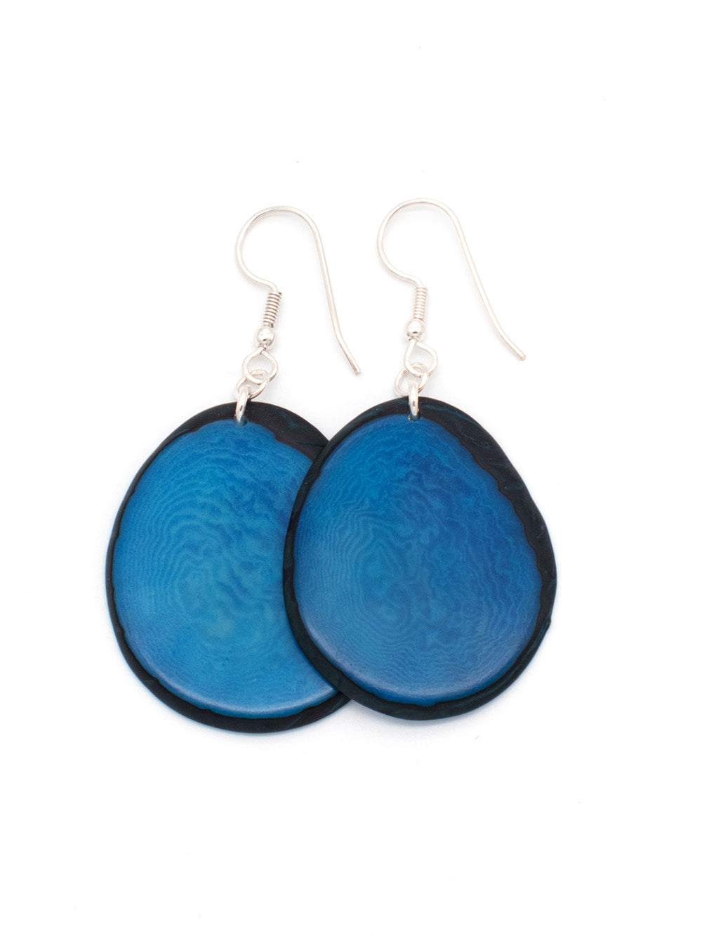 Boucles d'oreilles Carlaret bleu - LaTagua noix argent