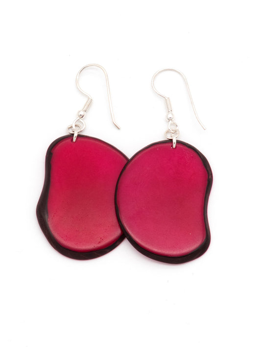 Ohrringe Carlaret pink - La Tagua Nuss silber