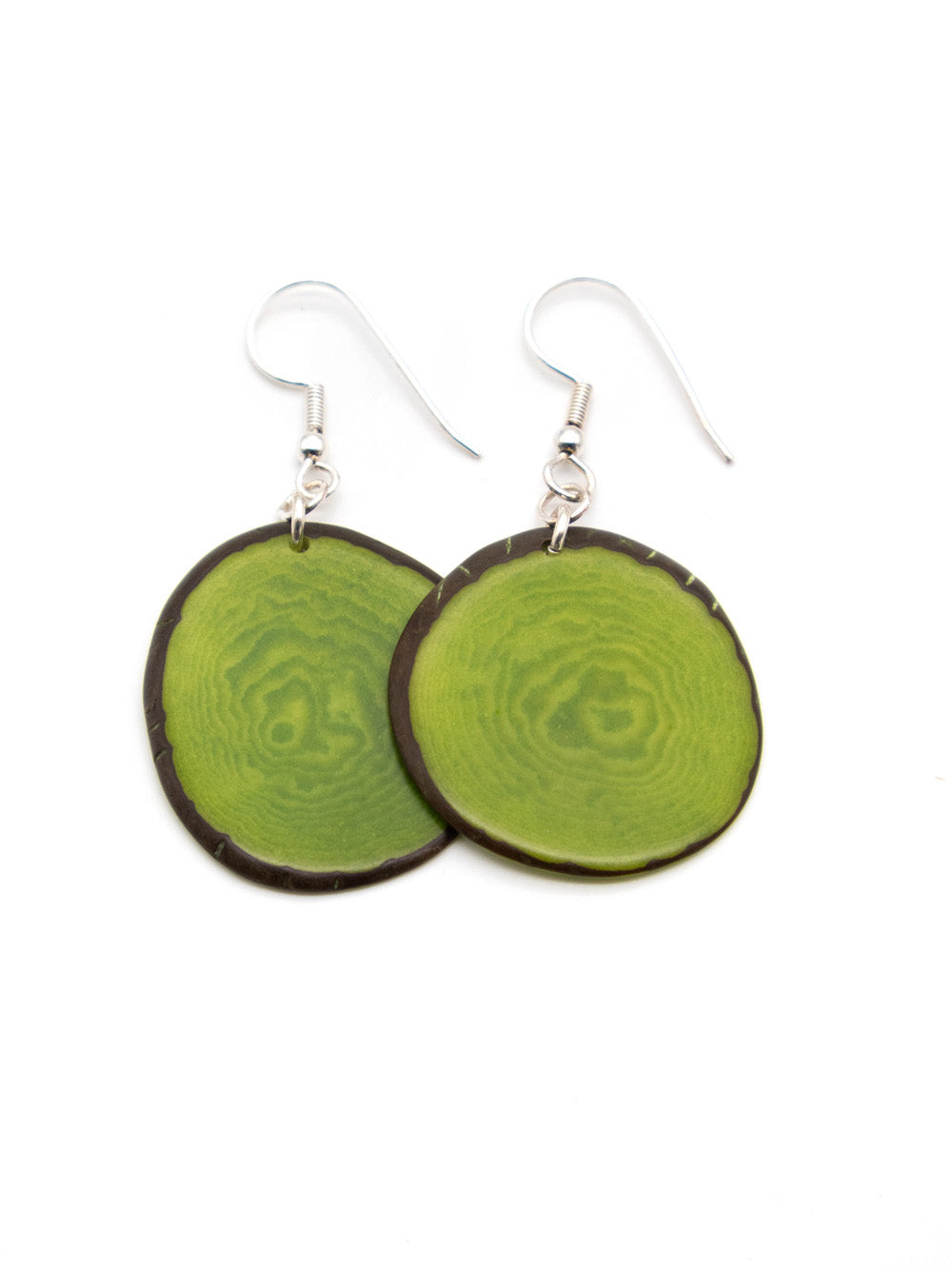 Boucles d'oreilles Carlaret rose foncé - LaTagua noix argent