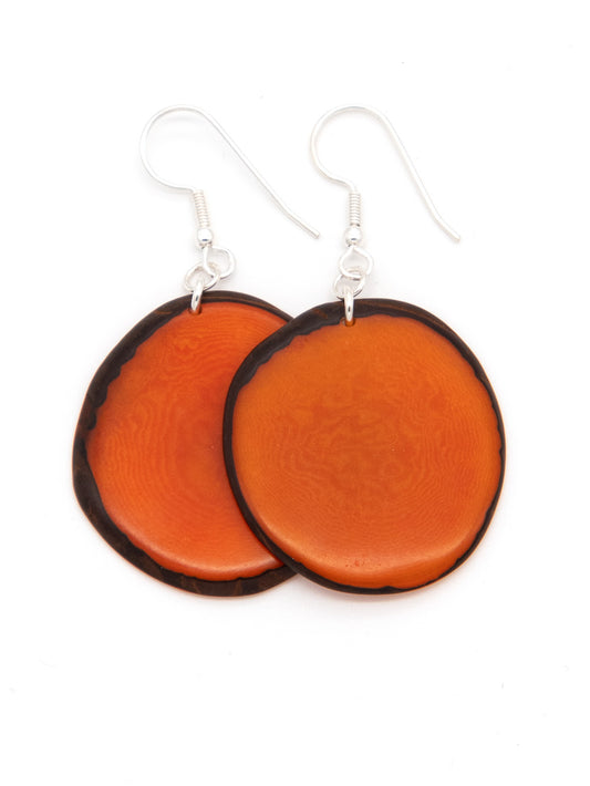 Ohrringe Carlaret orange - La Tagua Nuss silber