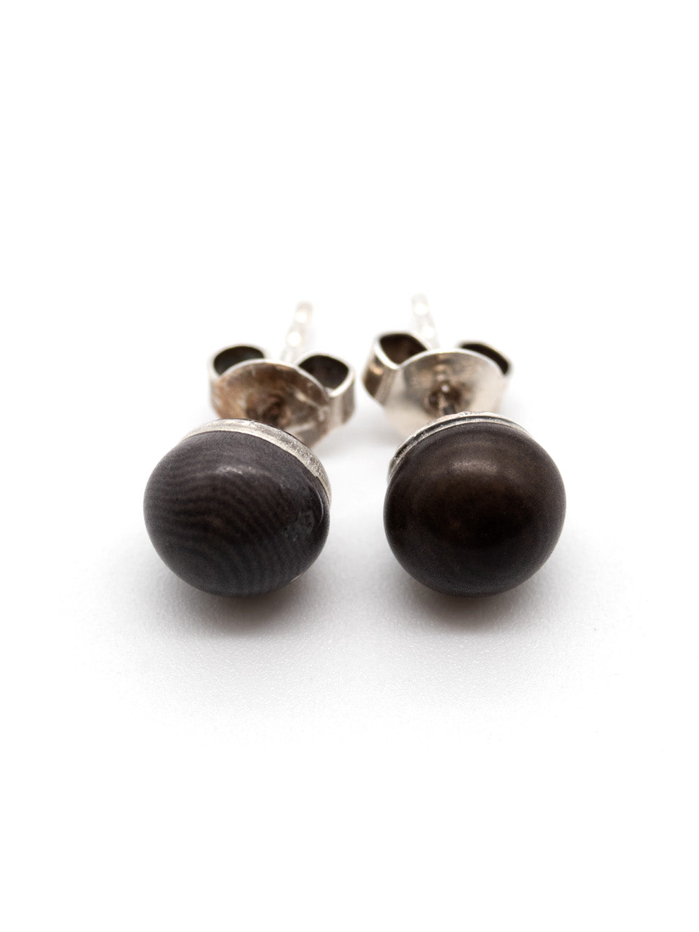 Ohrstecker Bopo dunkelgrau - La Tagua Nuss Ohrringe silber