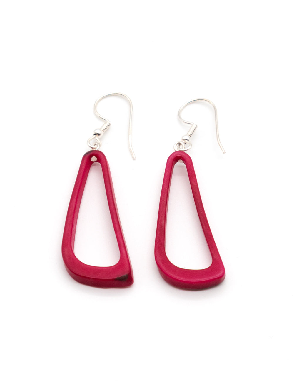 Ohrringe Celiret deep pink - La Tagua Nuss silber