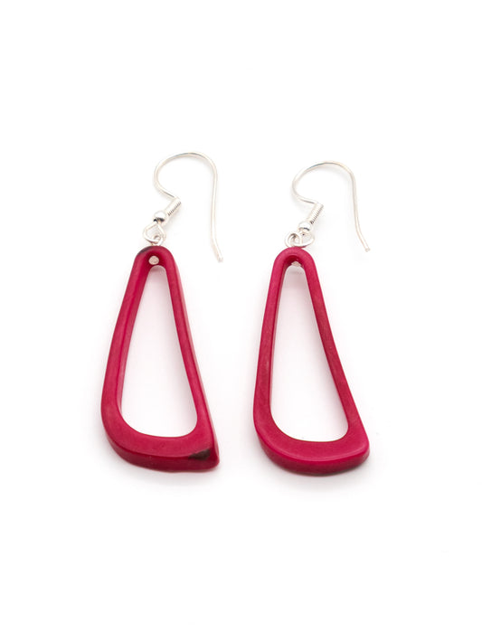 Earrings Celiret deep pink - LaTagua nut silver